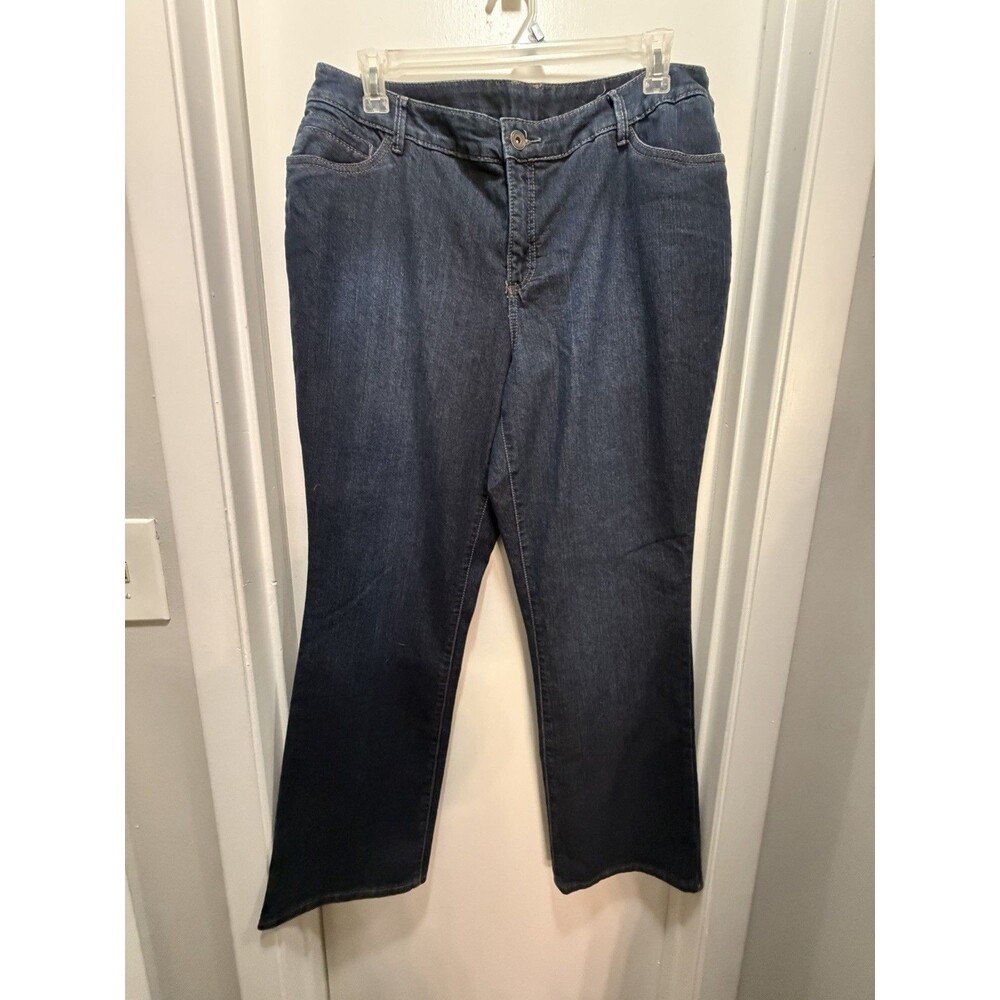 CJ Banks Signature Slimming Women's Straight Blue Denim Jeans 18W Studded